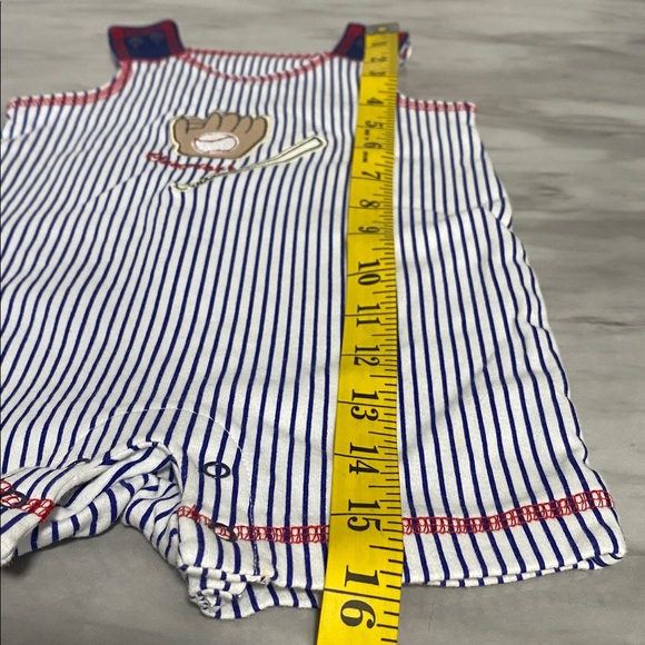 First Impressions Baby Baseball Romper‎ Retro Pinstripe 3–6M Cotton - Picture 9 of 9